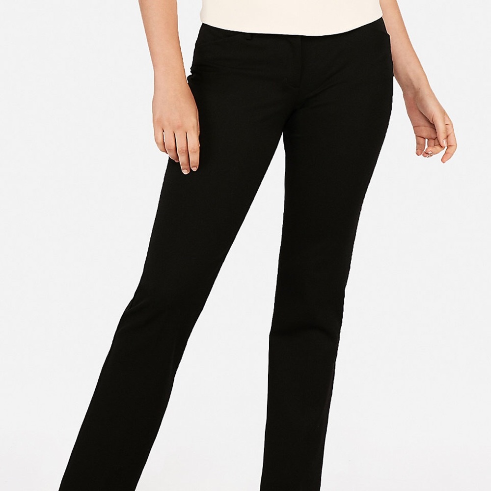 Express Low-Rise Barely Boot Black Editor Pants